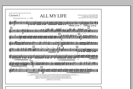 Tom Wallace All My Life - Clarinet 2 sheet music notes and chords arranged for Marching Band