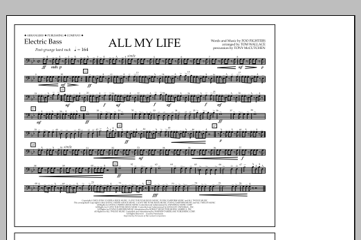 Tom Wallace All My Life - Electric Bass sheet music notes and chords arranged for Marching Band
