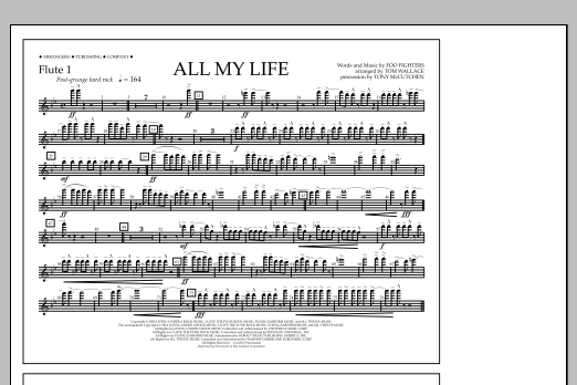 Tom Wallace All My Life - Flute 1 sheet music notes and chords arranged for Marching Band
