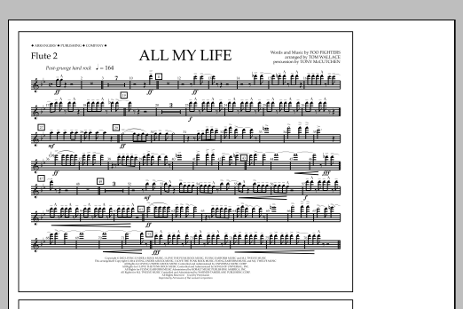 Tom Wallace All My Life - Flute 2 sheet music notes and chords arranged for Marching Band