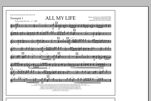 Tom Wallace All My Life - Trumpet 1 sheet music notes and chords arranged for Marching Band