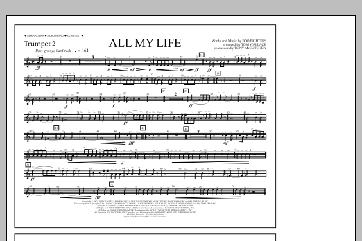 Tom Wallace All My Life - Trumpet 2 sheet music notes and chords arranged for Marching Band