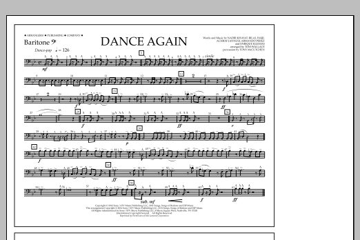 Tom Wallace Dance Again - Baritone B.C. sheet music notes and chords arranged for Marching Band
