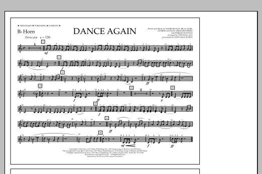 Tom Wallace Dance Again - Bb Horn sheet music notes and chords arranged for Marching Band