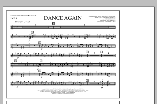 Tom Wallace Dance Again - Bells sheet music notes and chords arranged for Marching Band