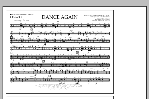 Tom Wallace Dance Again - Clarinet 2 sheet music notes and chords arranged for Marching Band