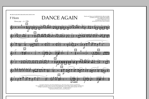 Tom Wallace Dance Again - F Horn sheet music notes and chords arranged for Marching Band