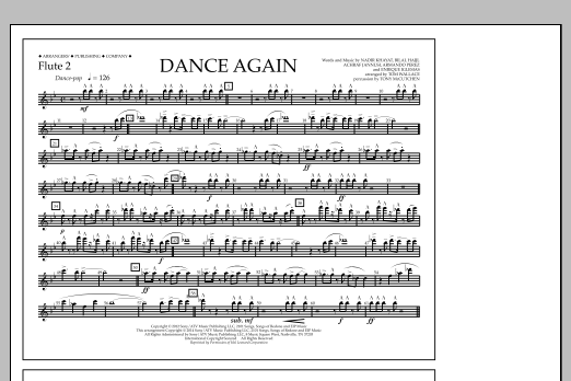 Tom Wallace Dance Again - Flute 2 sheet music notes and chords arranged for Marching Band