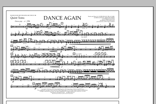Tom Wallace Dance Again - Quint-Toms sheet music notes and chords arranged for Marching Band