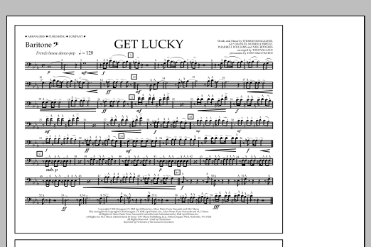 Tom Wallace Get Lucky - Baritone B.C. sheet music notes and chords arranged for Marching Band