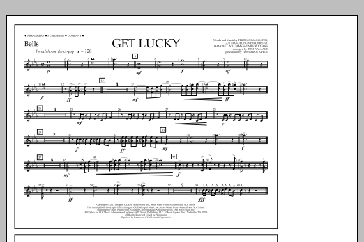 Tom Wallace Get Lucky - Bells sheet music notes and chords arranged for Marching Band