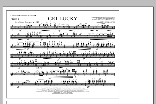 Tom Wallace Get Lucky - Flute 1 sheet music notes and chords arranged for Marching Band
