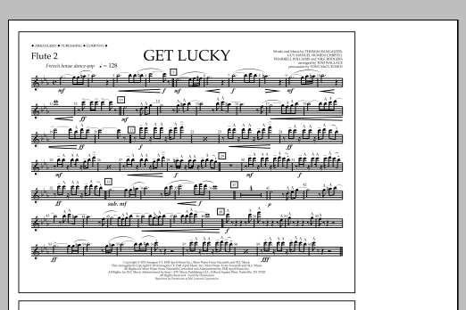 Tom Wallace Get Lucky - Flute 2 sheet music notes and chords arranged for Marching Band