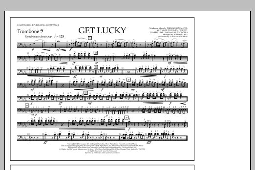 Tom Wallace Get Lucky - Trombone B.C. sheet music notes and chords arranged for Marching Band