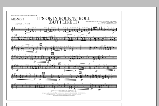 Tom Wallace It's Only Rock 'n' Roll (But I Like It) - Alto Sax 2 sheet music notes and chords arranged for Marching Band