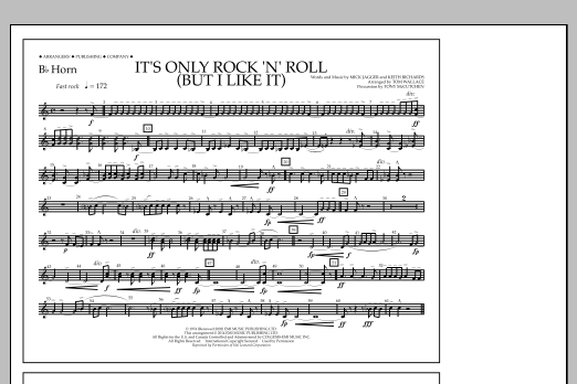 Tom Wallace It's Only Rock 'n' Roll (But I Like It) - Bb Horn sheet music notes and chords arranged for Marching Band