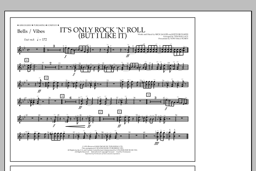 Tom Wallace It's Only Rock 'n' Roll (But I Like It) - Bells/Vibes sheet music notes and chords arranged for Marching Band