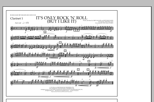 Tom Wallace It's Only Rock 'n' Roll (But I Like It) - Clarinet 1 sheet music notes and chords arranged for Marching Band