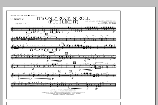 Tom Wallace It's Only Rock 'n' Roll (But I Like It) - Clarinet 2 sheet music notes and chords arranged for Marching Band