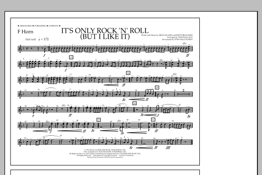 Tom Wallace It's Only Rock 'n' Roll (But I Like It) - F Horn sheet music notes and chords arranged for Marching Band