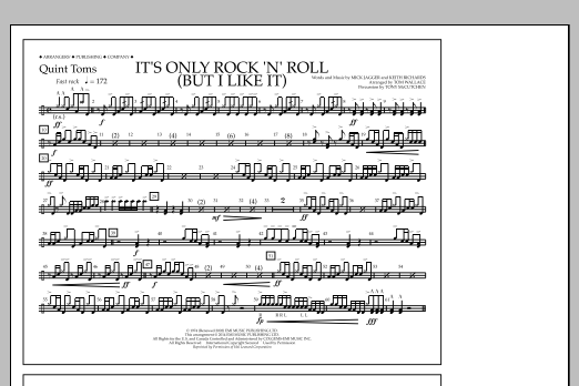 Tom Wallace It's Only Rock 'n' Roll (But I Like It) - Quint-Toms sheet music notes and chords arranged for Marching Band