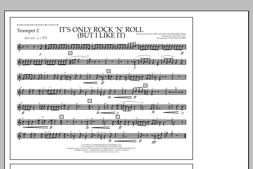 Tom Wallace It's Only Rock 'n' Roll (But I Like It) - Trumpet 2 sheet music notes and chords arranged for Marching Band