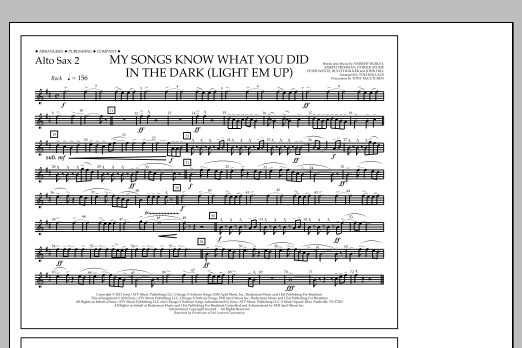 Tom Wallace My Songs Know What You Did in the Dark (Light 'Em Up) - Alto Sax 2 sheet music notes and chords arranged for Marching Band