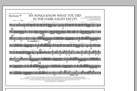 Tom Wallace My Songs Know What You Did in the Dark (Light 'Em Up) - Baritone B.C. sheet music notes and chords arranged for Marching Band
