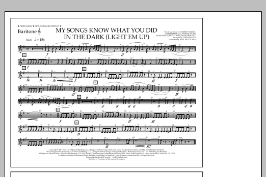 Tom Wallace My Songs Know What You Did in the Dark (Light 'Em Up) - Baritone T.C. sheet music notes and chords arranged for Marching Band