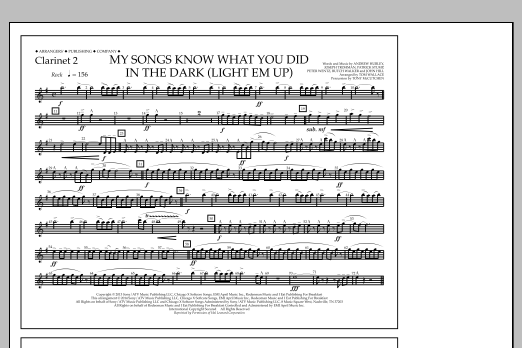 Tom Wallace My Songs Know What You Did in the Dark (Light 'Em Up) - Clarinet 2 sheet music notes and chords arranged for Marching Band