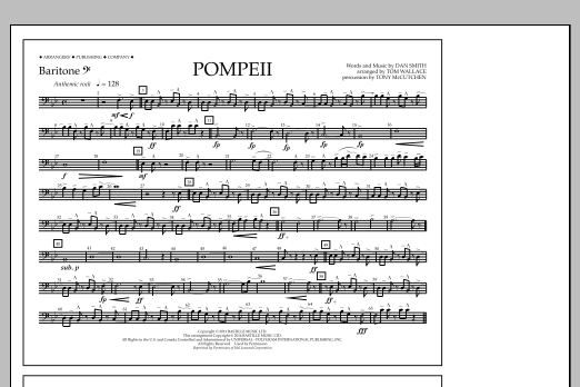 Tom Wallace Pompeii - Baritone B.C. sheet music notes and chords arranged for Marching Band