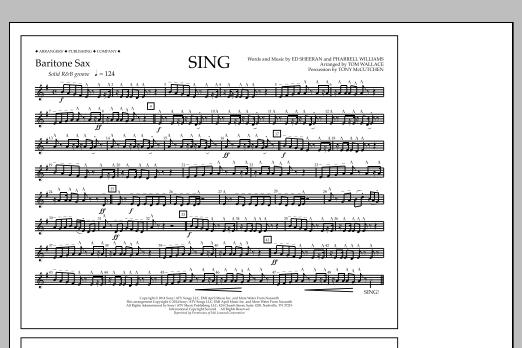 Tom Wallace Sing - Baritone Sax sheet music notes and chords arranged for Marching Band