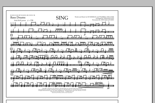 Tom Wallace Sing - Bass Drums sheet music notes and chords arranged for Marching Band