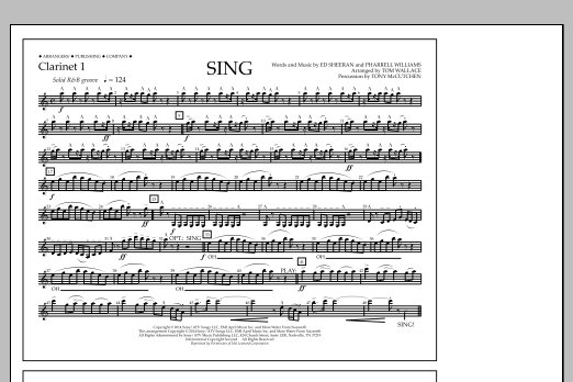 Tom Wallace Sing - Clarinet 1 sheet music notes and chords arranged for Marching Band