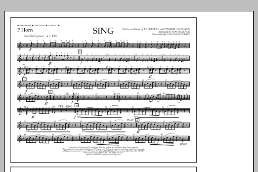 Tom Wallace Sing - F Horn sheet music notes and chords arranged for Marching Band