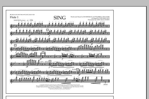Tom Wallace Sing - Flute 1 sheet music notes and chords arranged for Marching Band