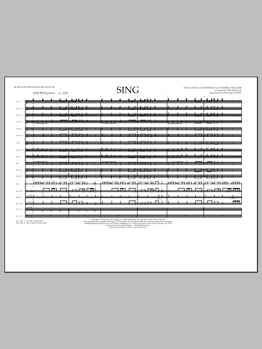 Tom Wallace Sing - Full Score sheet music notes and chords arranged for Marching Band