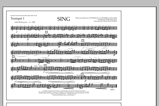 Tom Wallace Sing - Trumpet 1 sheet music notes and chords arranged for Marching Band