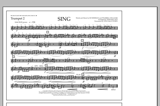 Tom Wallace Sing - Trumpet 2 sheet music notes and chords arranged for Marching Band