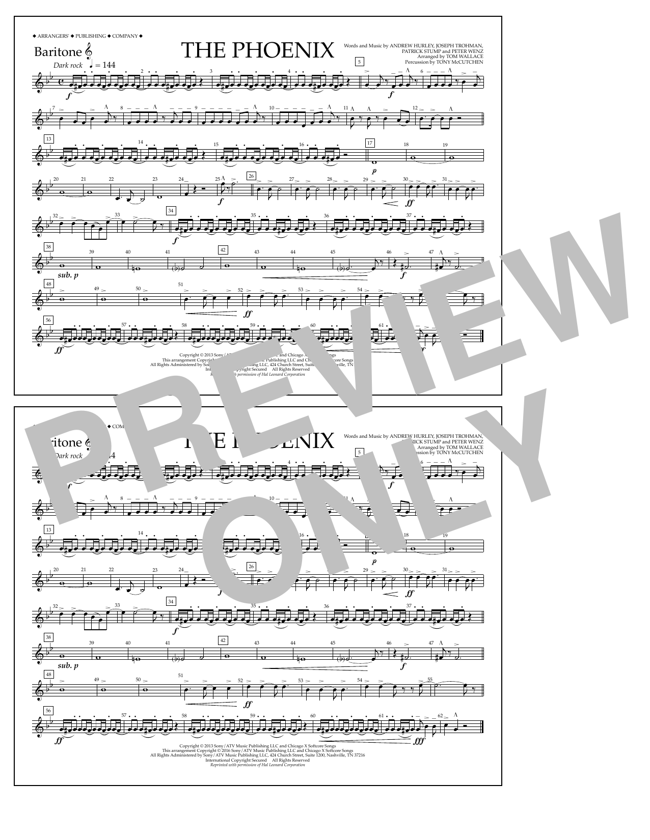Tom Wallace The Phoenix - Baritone T.C. sheet music notes and chords arranged for Marching Band