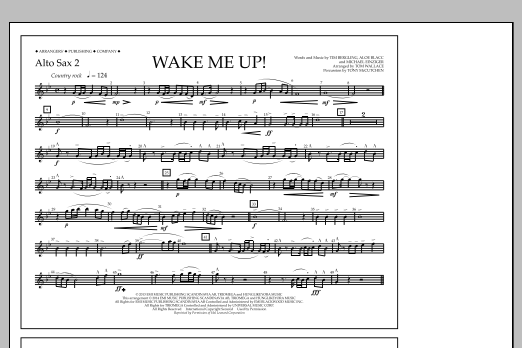 Tom Wallace Wake Me Up! - Alto Sax 2 sheet music notes and chords arranged for Marching Band