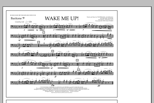 Tom Wallace Wake Me Up! - Baritone B.C. sheet music notes and chords arranged for Marching Band