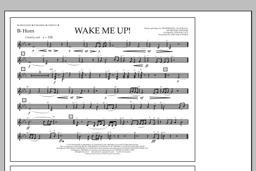 Tom Wallace Wake Me Up! - Bb Horn sheet music notes and chords arranged for Marching Band