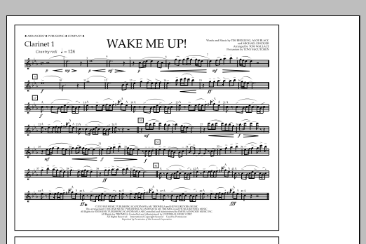 Tom Wallace Wake Me Up! - Clarinet 1 sheet music notes and chords arranged for Marching Band