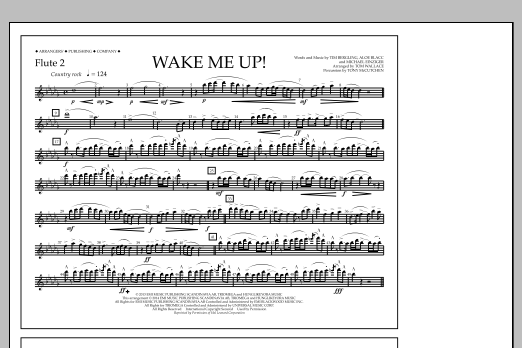 Tom Wallace Wake Me Up! - Flute 2 sheet music notes and chords arranged for Marching Band