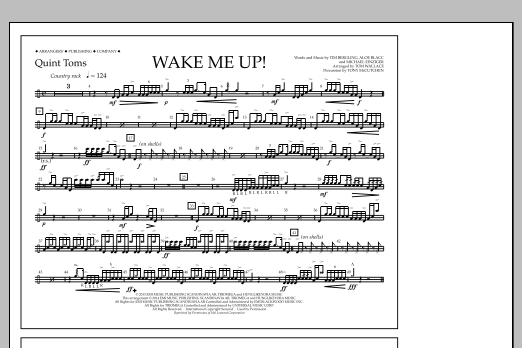 Tom Wallace Wake Me Up! - Quint-Toms sheet music notes and chords arranged for Marching Band