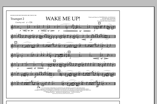 Tom Wallace Wake Me Up! - Trumpet 2 sheet music notes and chords arranged for Marching Band