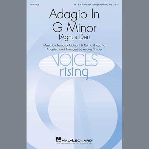 Easily Download Tomaso Albinoni & Remo Giazotto Printable PDF piano music notes, guitar tabs for  SATB Choir. Transpose or transcribe this score in no time - Learn how to play song progression.