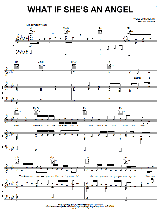 Tommy Shane Steiner What If She's An Angel sheet music notes and chords arranged for Piano, Vocal & Guitar Chords (Right-Hand Melody)