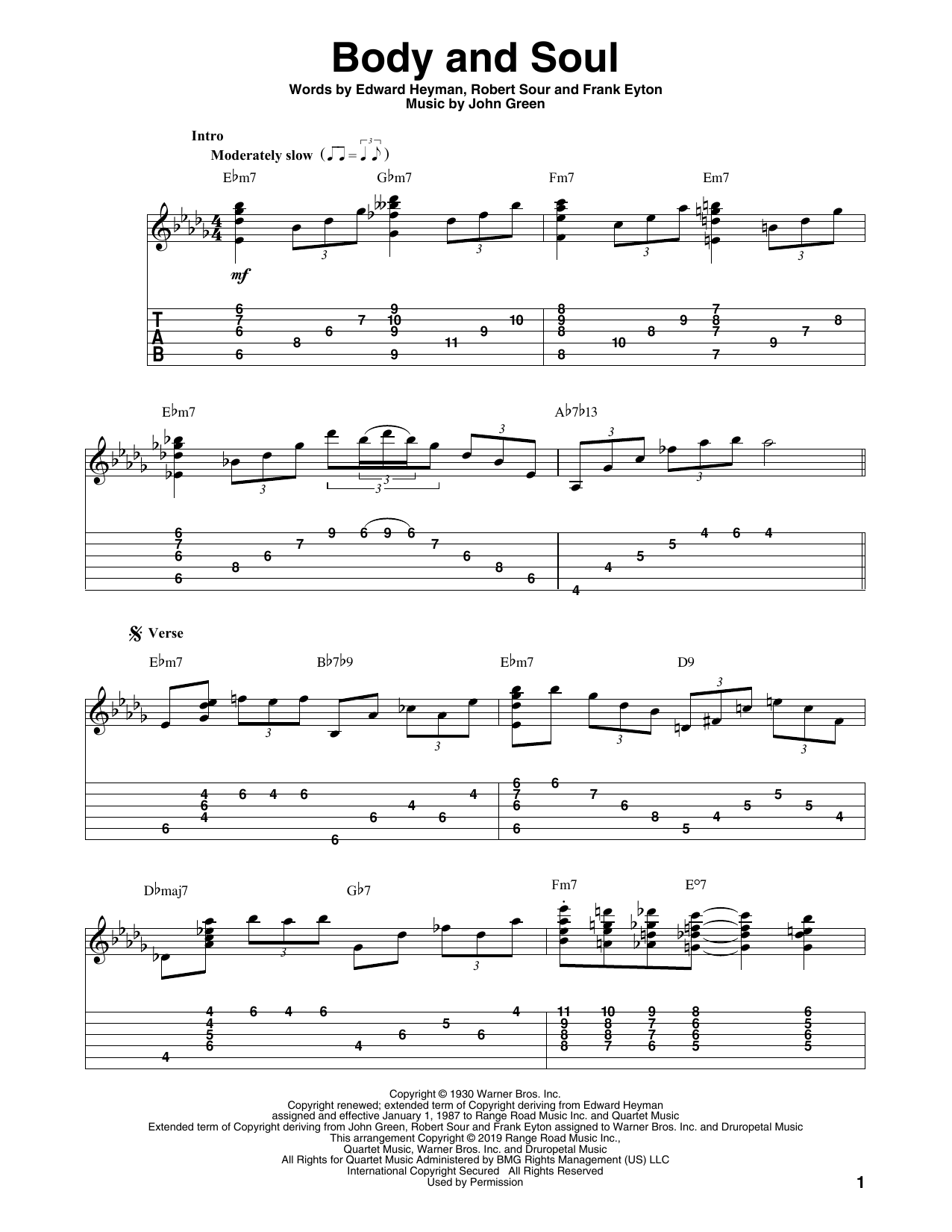 Tony Bennett & Amy Winehouse Body And Soul (arr. Bill LaFleur) sheet music notes and chords arranged for Solo Guitar